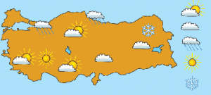 Hava durumunu sunmak için aşağıdaki Türkiye haritasına bakarak bir hava durumu raporu hazırlamanız isteniyor.